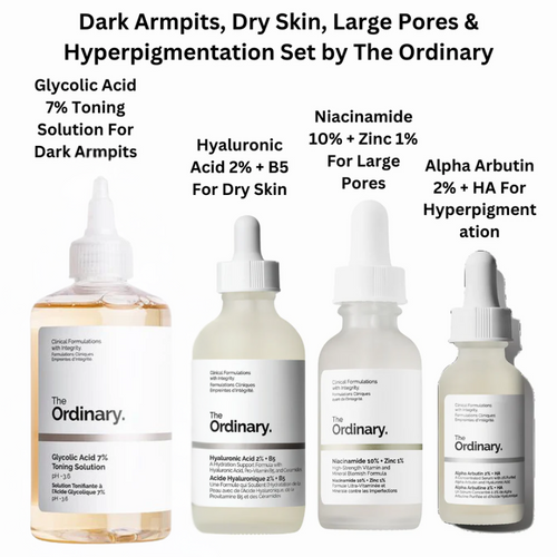 Dark Armpits, Dry Skin, Large Pores & Hyperpigmentation Set by The Ordinary